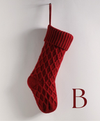 Red Crossweave Christmas Stocking
