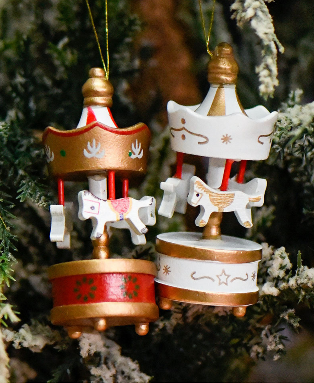 Mini Christmas Carousel Ornament Set