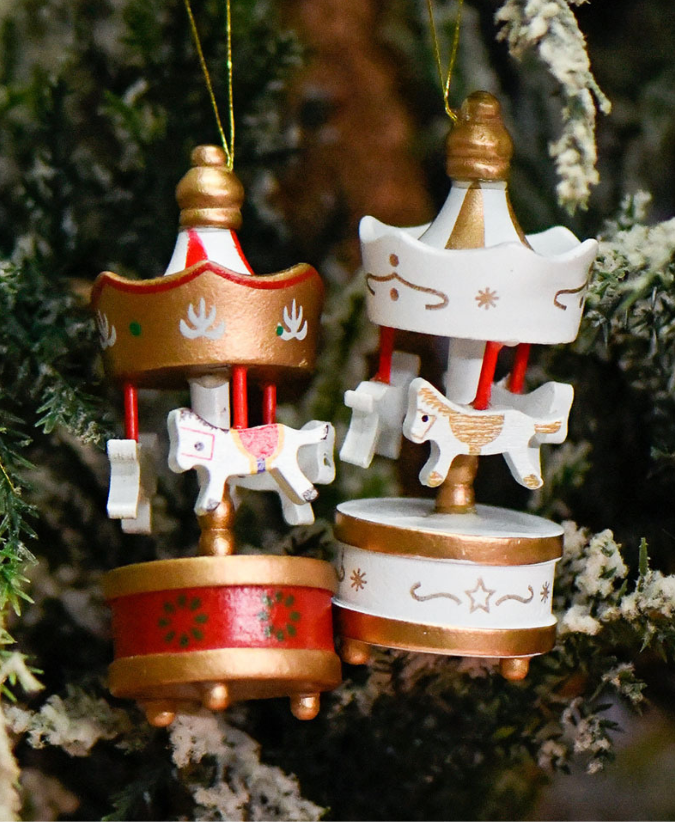 Mini Christmas Carousel Ornament Set