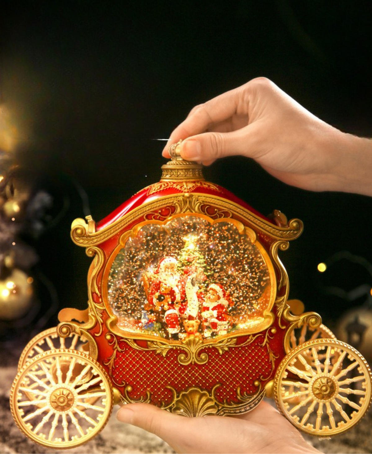 Vintage Christmas Carriage Music Box