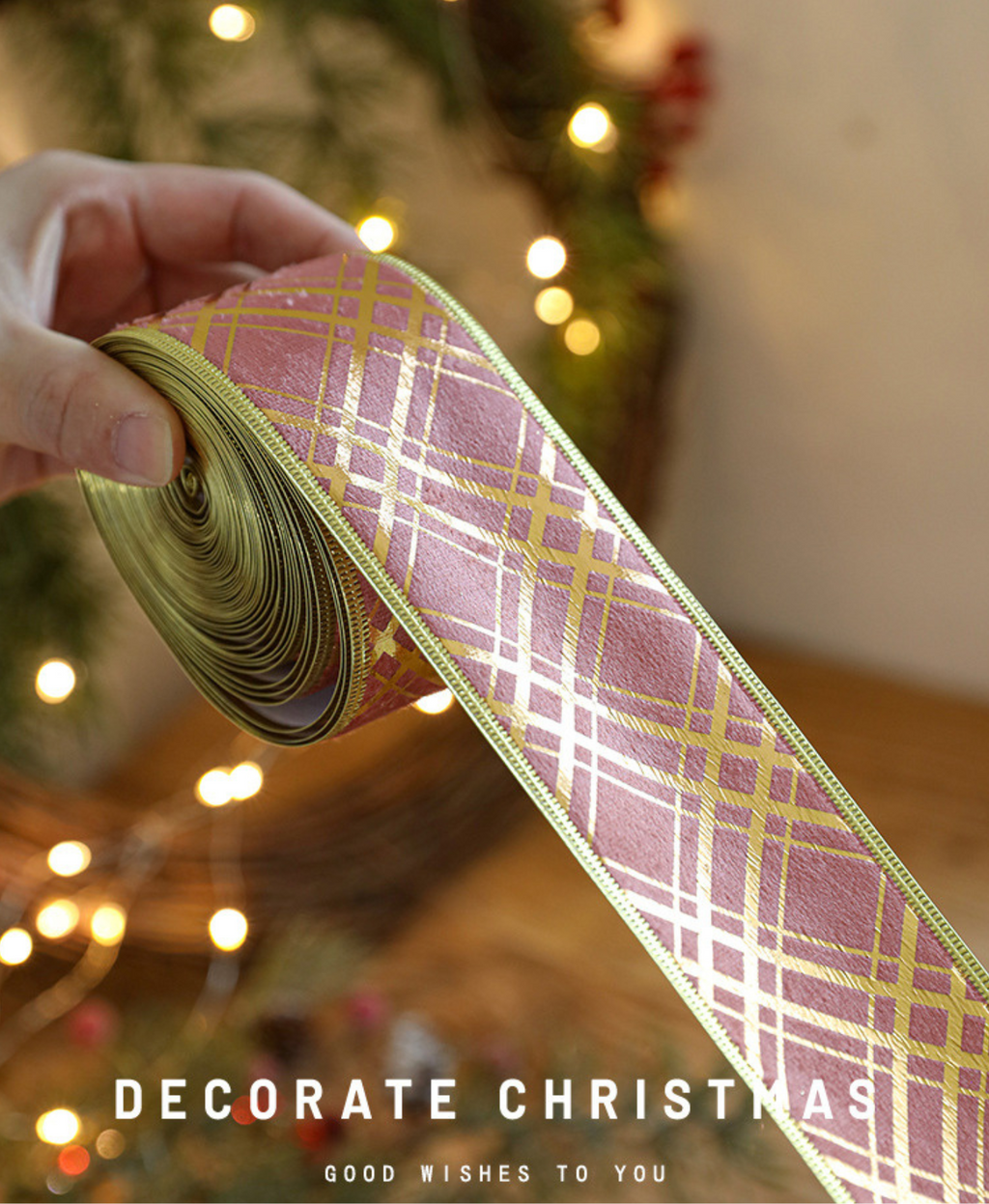 Pink Glitz Christmas Ribbon