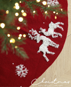 Holiday Elk Knit Tree Skirt Serenity