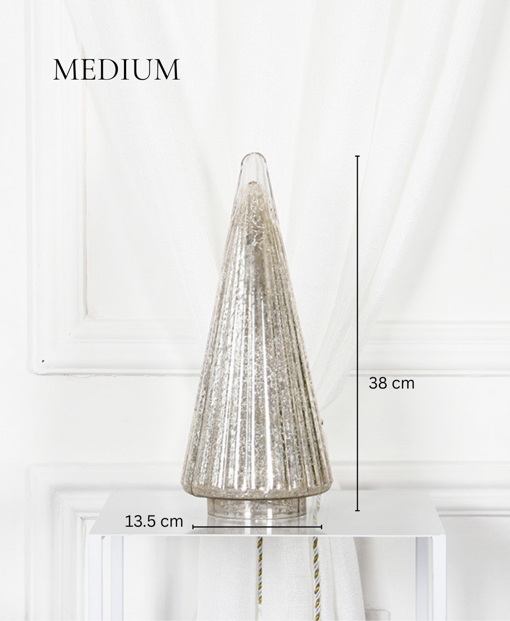 Silver Fluted Glass Christmas Tree Light