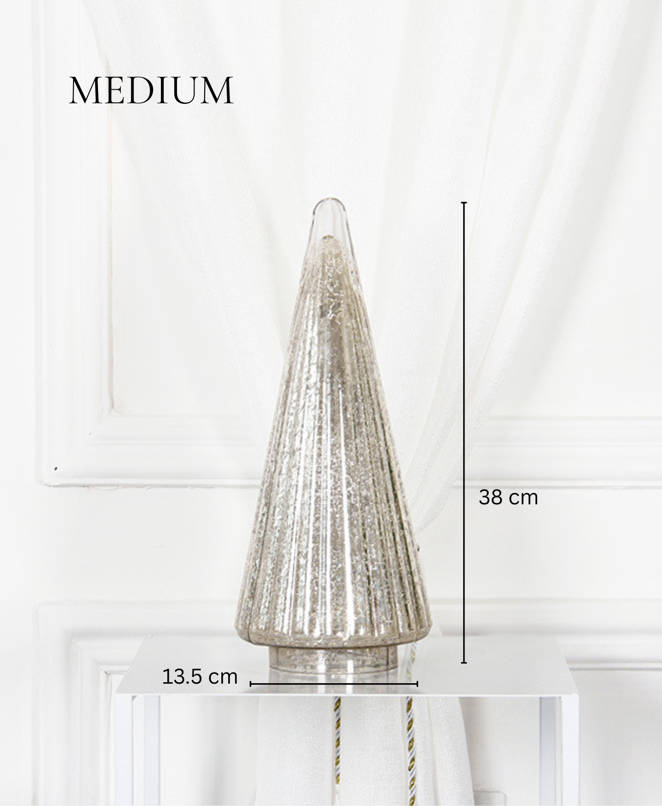 Silver Fluted Glass Christmas Tree Light