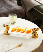 Golden Bunny Ceramic Dish
