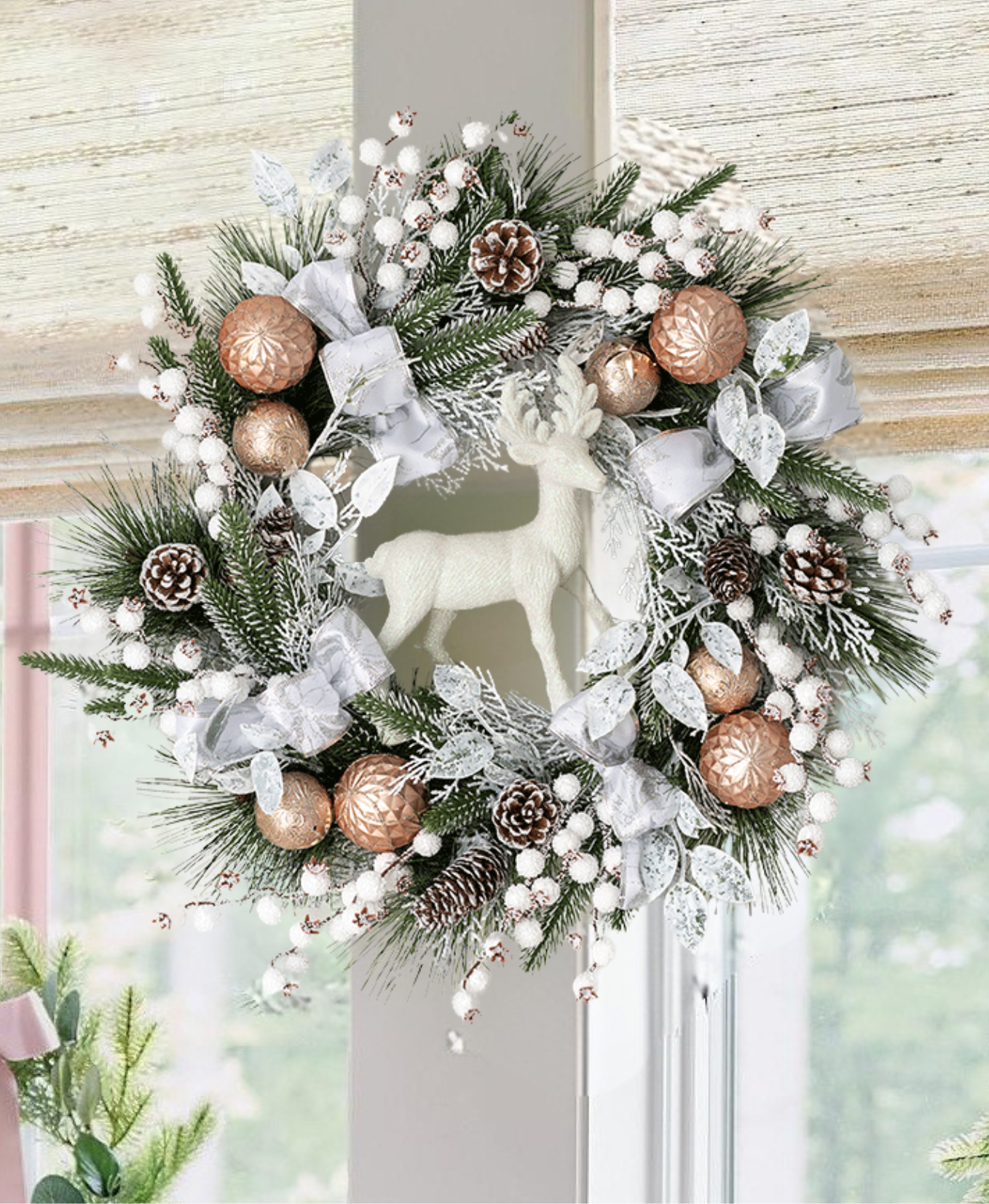 Snowy Antlers Wreath