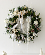 Luminous White Pearl Christmas Wreath