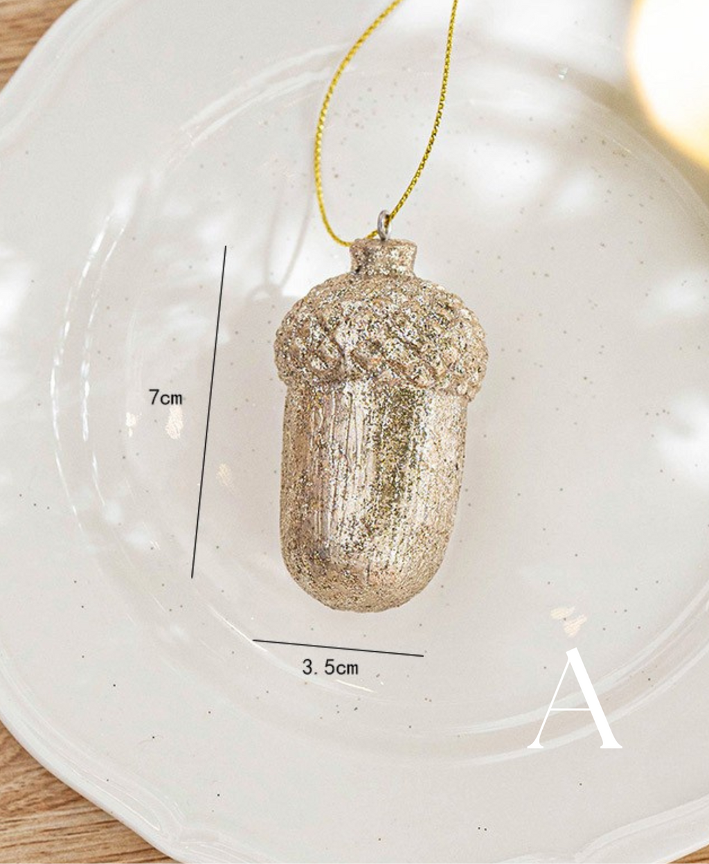Silver Acorn Tree Ornament