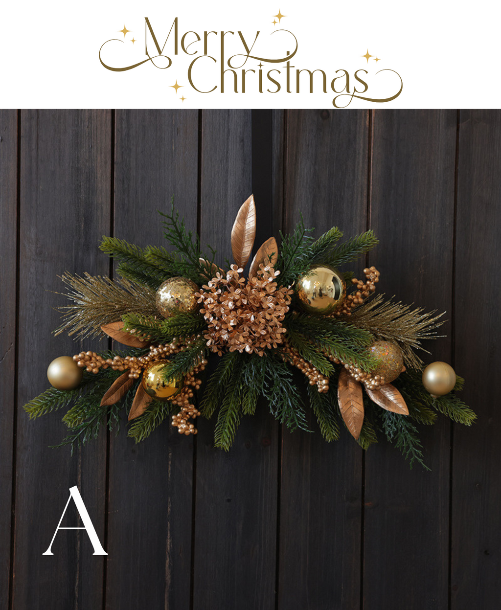 Golden Hydrangea Holiday Wreath