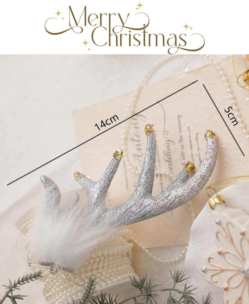 Silver Majesty Elk Ornament