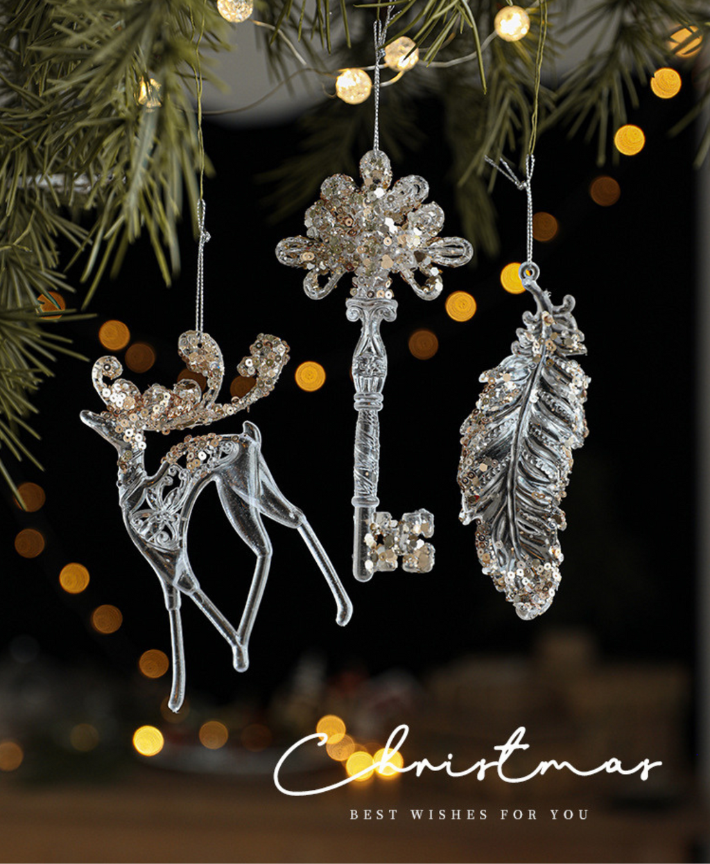 Crystal Key Christmas Tree Ornament