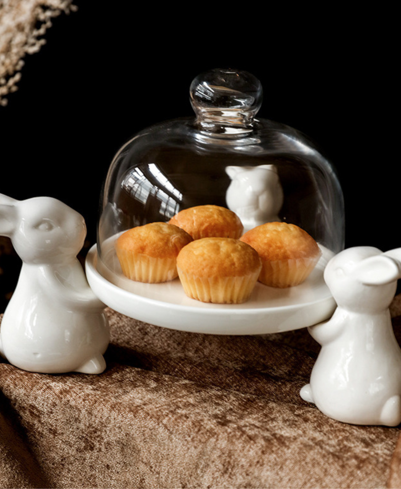 Bunny Cake Stand Plate with Lid