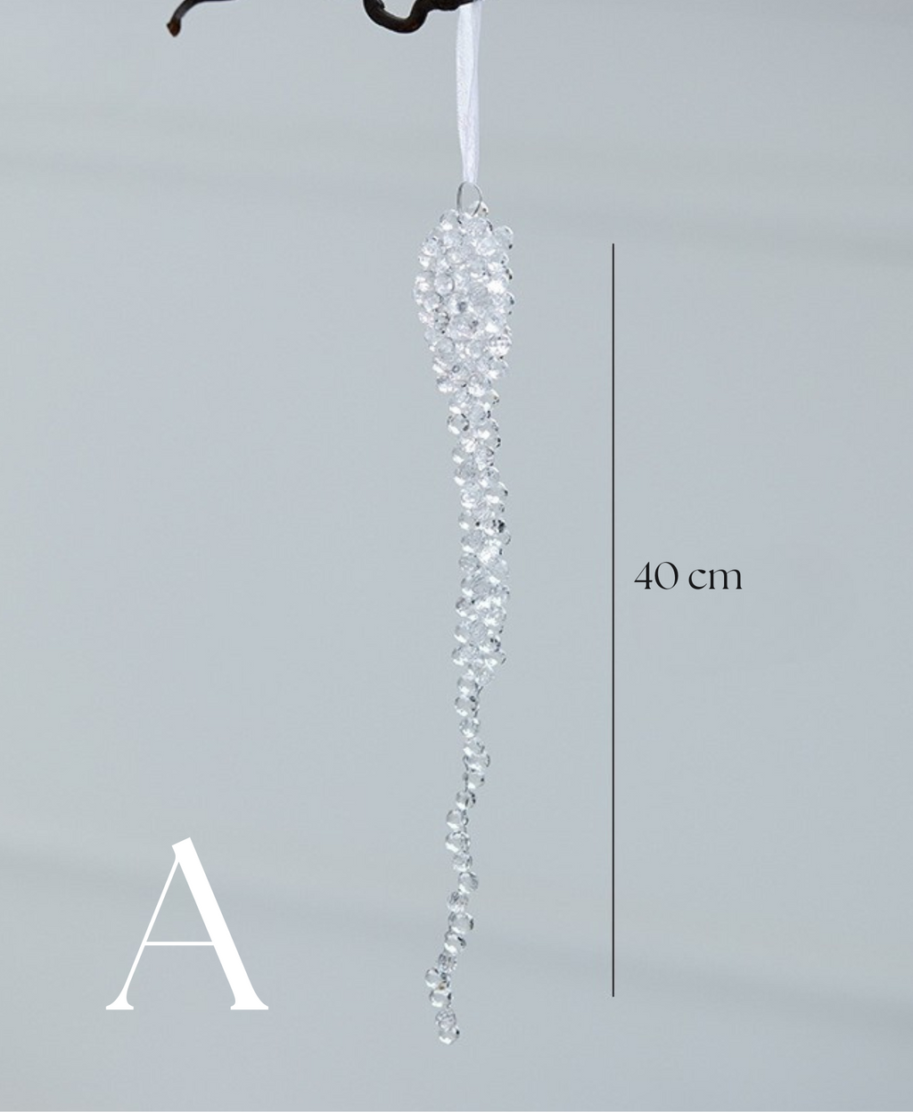 Frosted Crystal Christmas Ornament