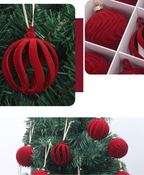 Flocked Christmas Ball Ornaments – 30 pcs