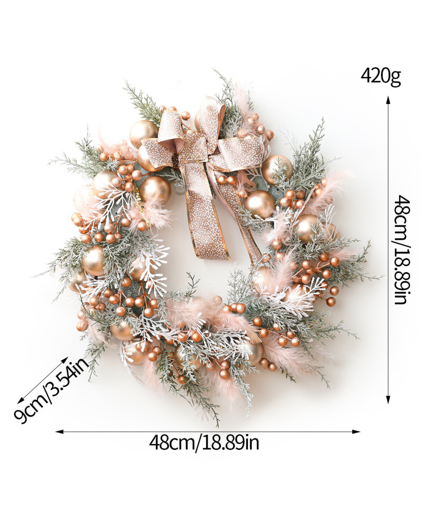 Feather Bloom Christmas Wreath