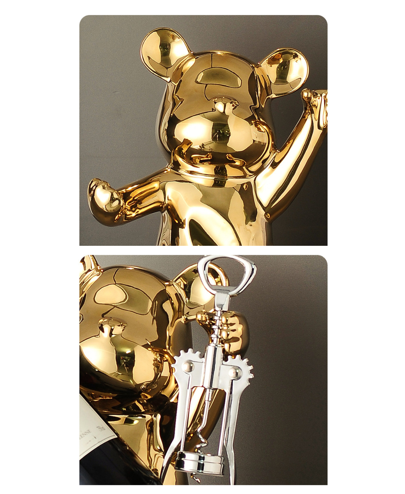 Goldie Bear Wine Stand & Corkscrew