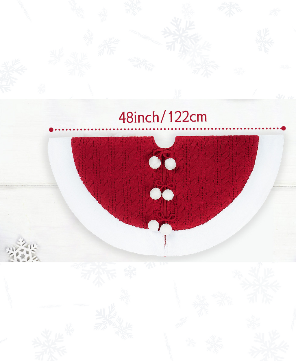 Cable Knit Pom-Pom Tree Skirt