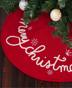 Embroidered Merry Christmas Tree Skirt