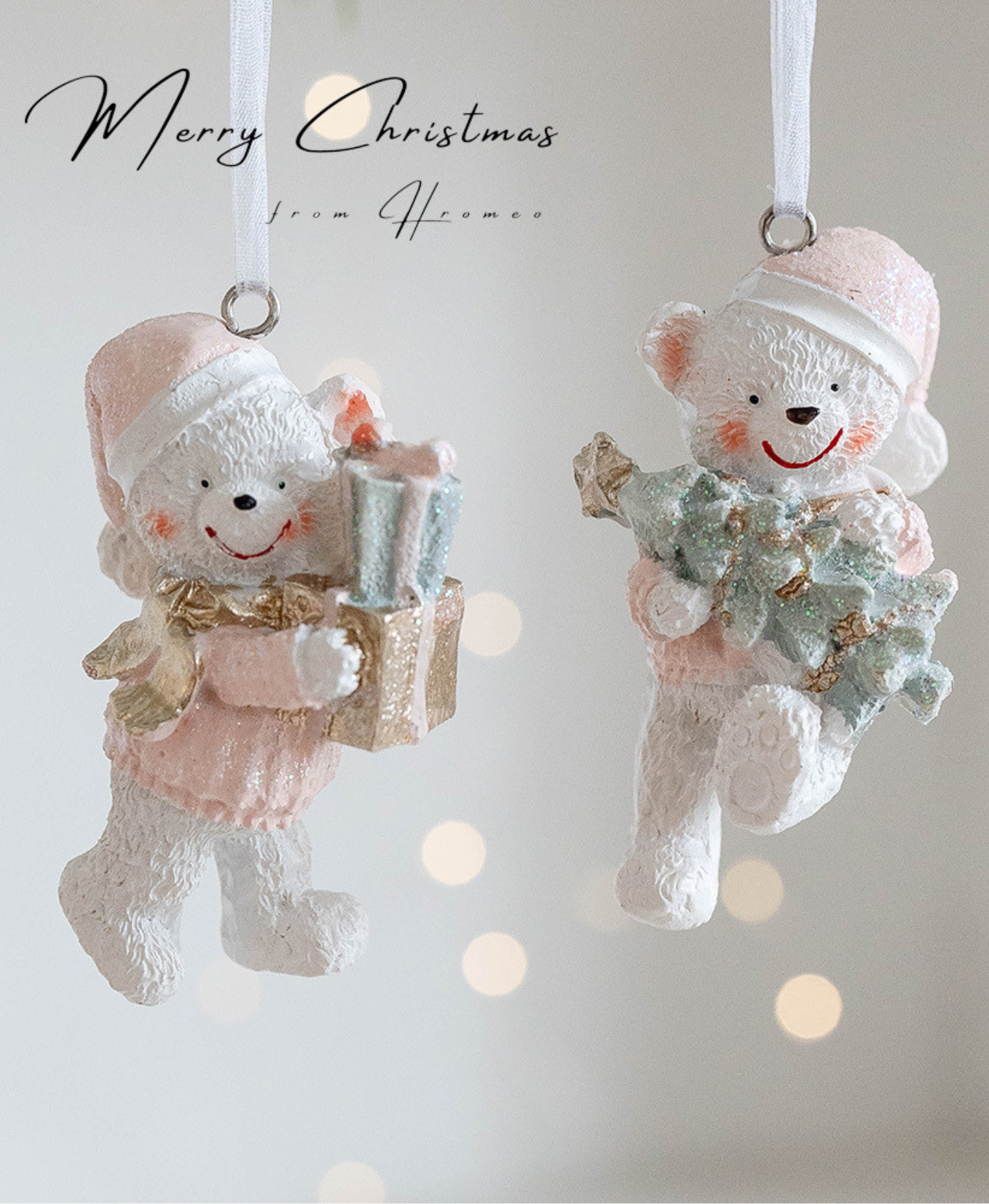 Christmas Bear Couple Ornament