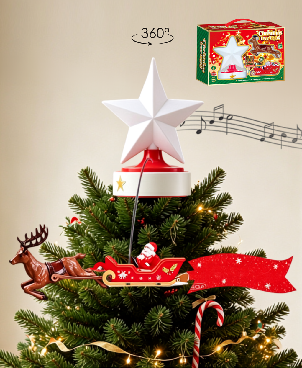 Musical Rotating Tree Topper