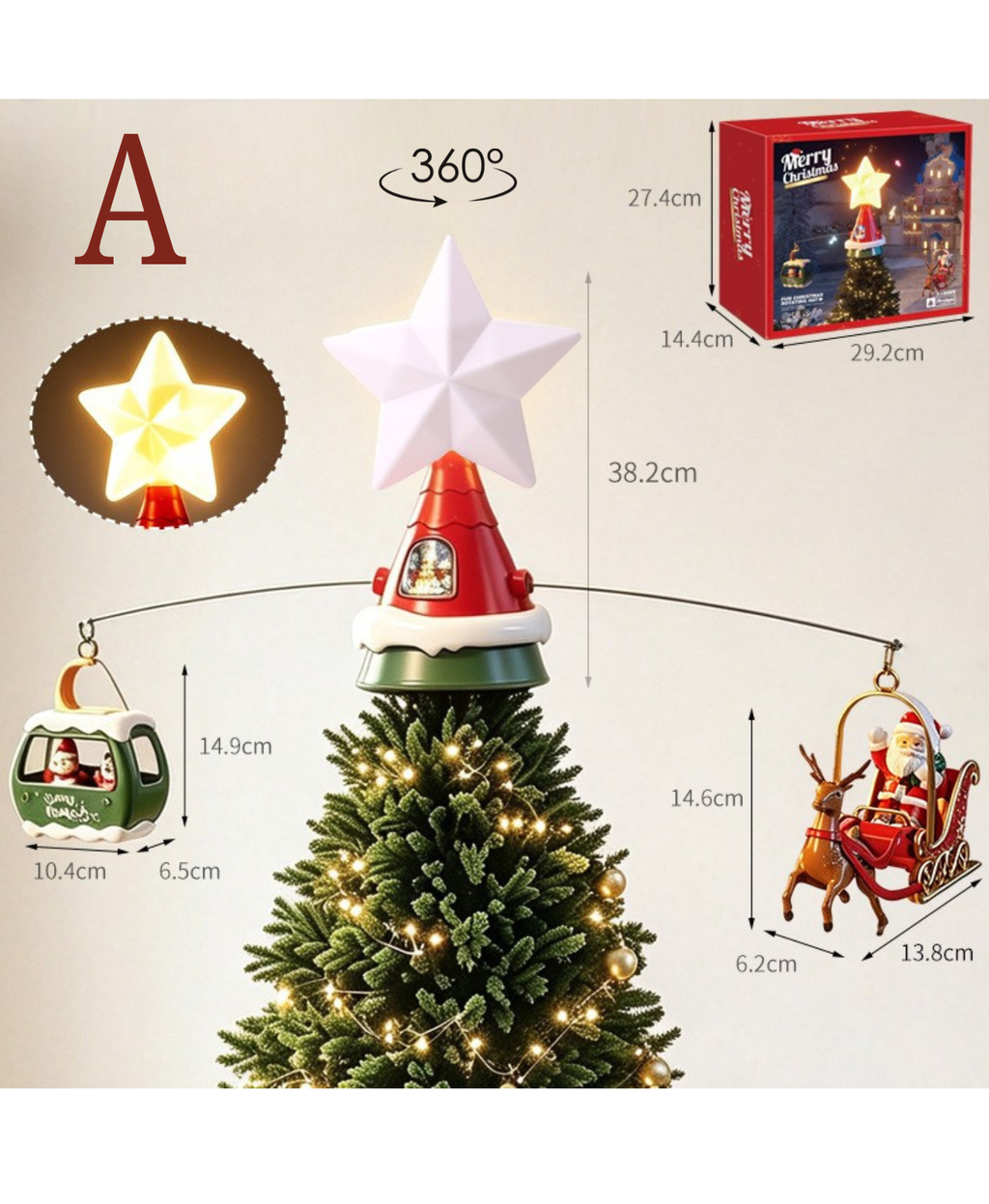 Musical Rotating Tree Topper