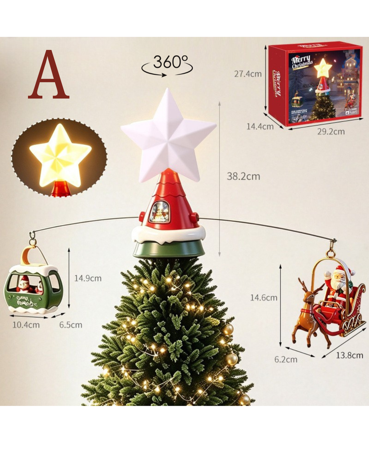 Musical Rotating Tree Topper