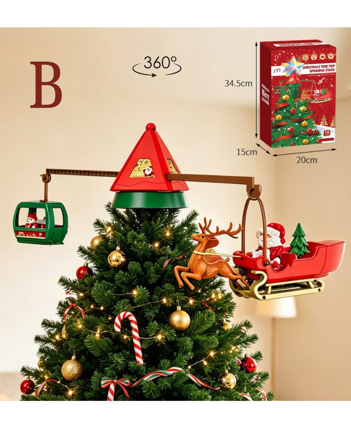 Musical Rotating Tree Topper