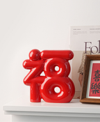 Red Prosperity Fu Ceramic Decor