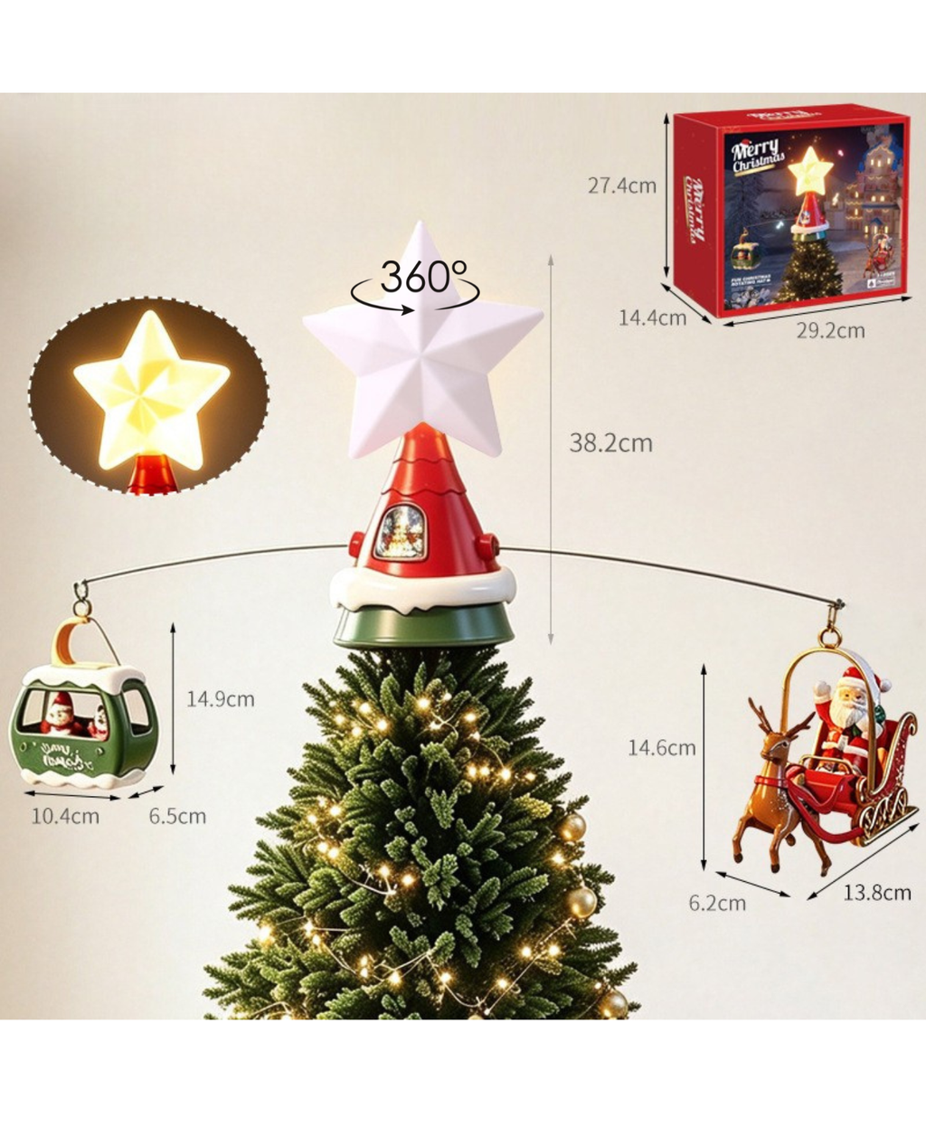 Musical Rotating Tree Topper