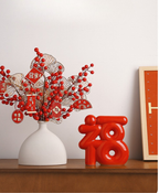 Red Prosperity Fu Ceramic Decor
