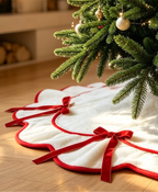 White Bow Christmas Tree Skirt