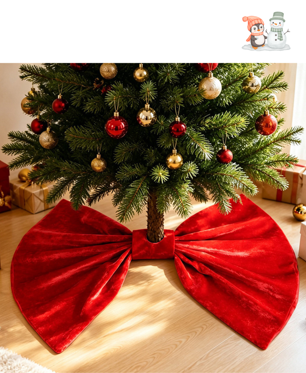 Red Bow Christmas Tree Skirt