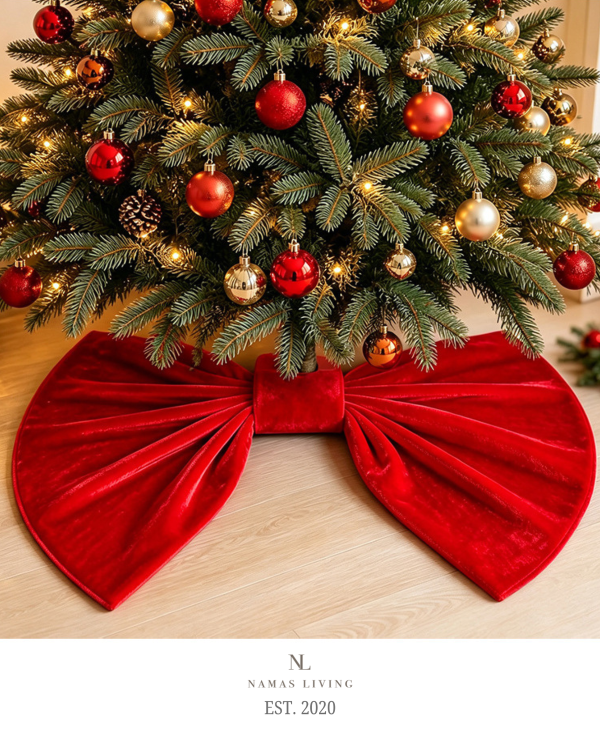 Red Bow Christmas Tree Skirt
