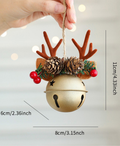 Pine Cone Antler Bell Ornament