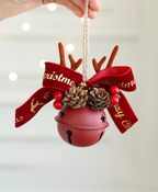 Pine Cone Antler Bell Ornament