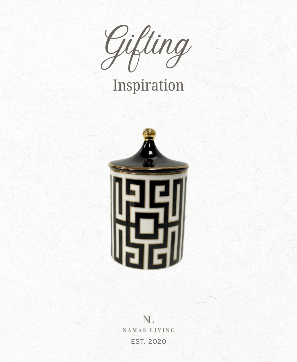 GIFTING INSPIRATION - Black and White Labyrinth Ceramic Storage Jar
