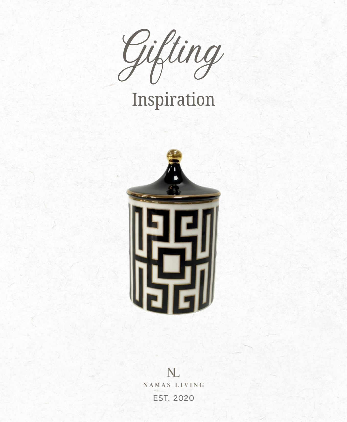 GIFTING INSPIRATION - Black and White Labyrinth Ceramic Storage Jar