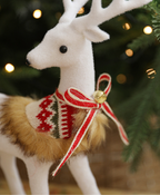 Holiday Elk with Knit Scarves Decoration