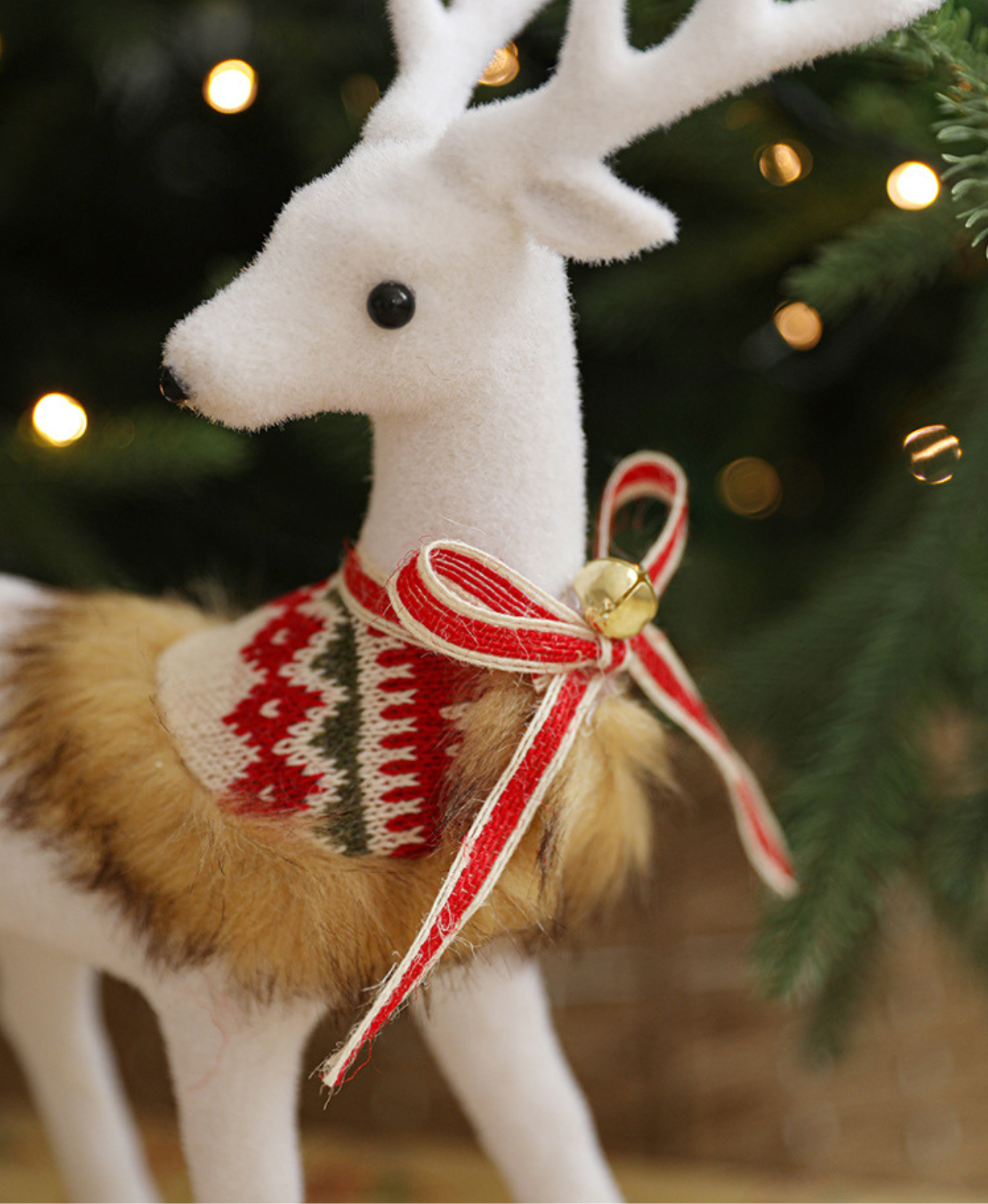 Holiday Elk with Knit Scarves Decoration