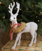 Holiday Elk with Knit Scarves Decoration