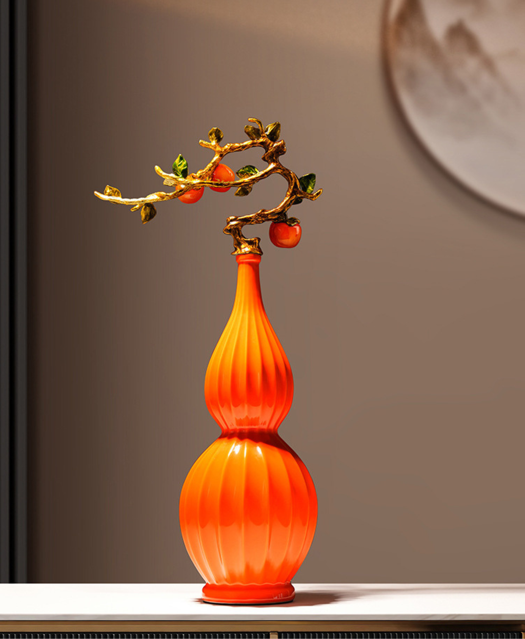 Fortune Persimmon Gourd Vase Set