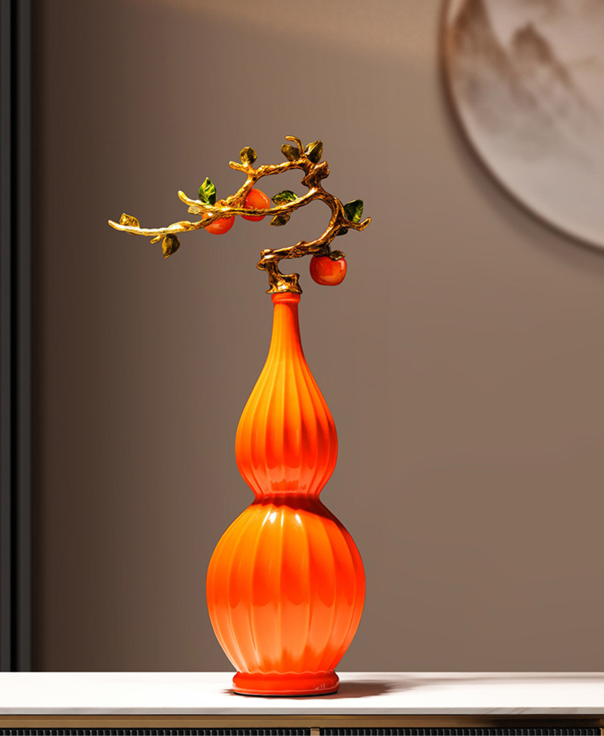 Fortune Persimmon Gourd Vase Set