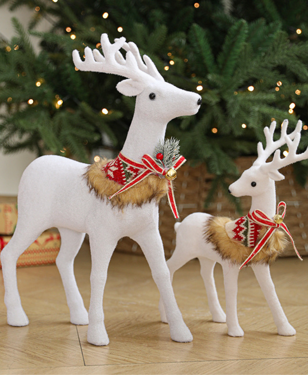 Holiday Elk with Knit Scarves Decoration