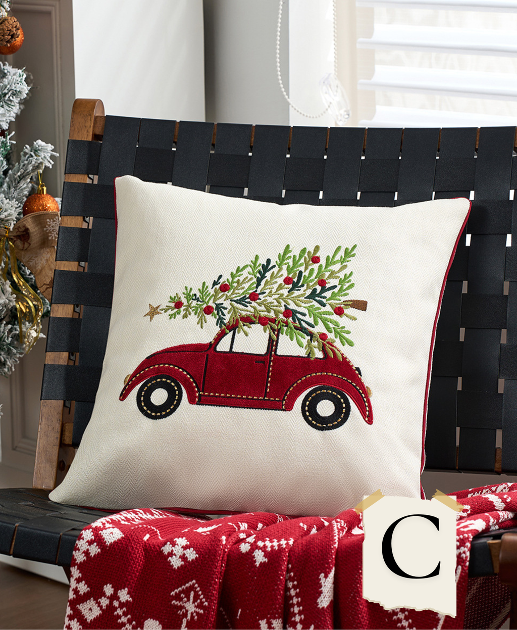 Festive Christmas Pillow Cover