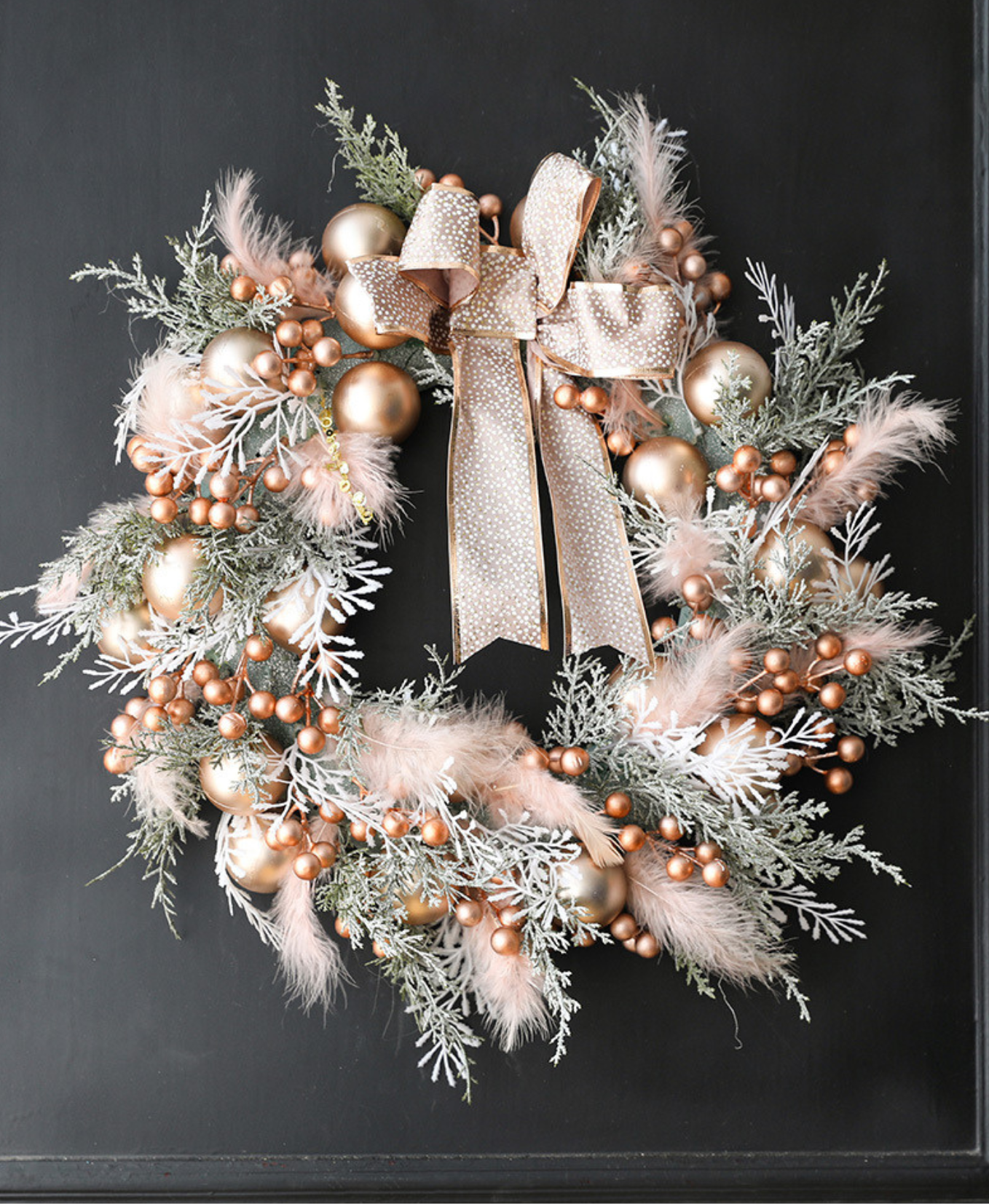 Feather Bloom Christmas Wreath