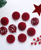 Flocked Christmas Ball Ornaments – 30 pcs