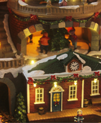 Luminous LED Christmas Train in City Lights