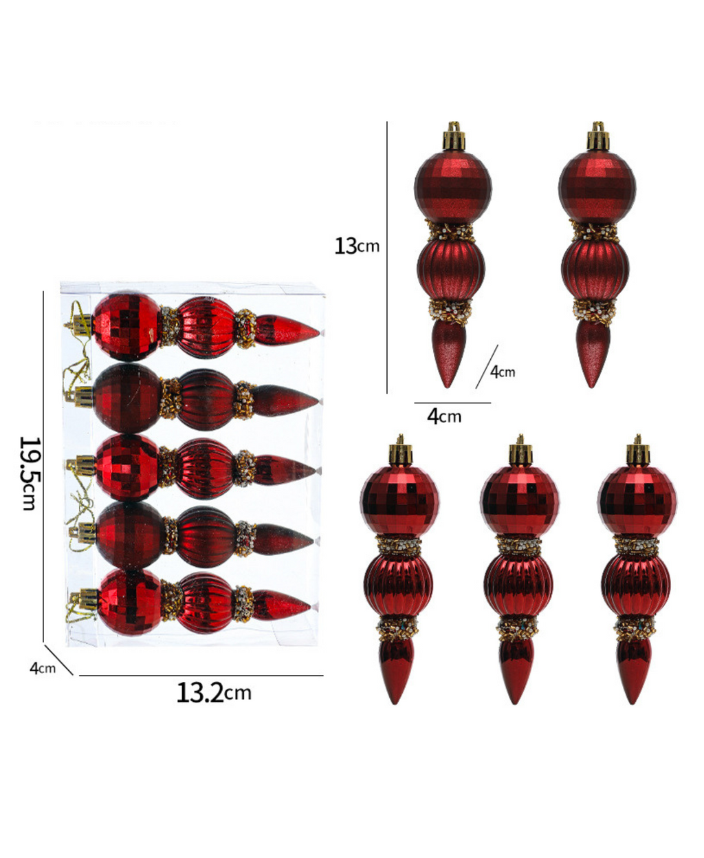Elegant Cone & Drop Christmas Set