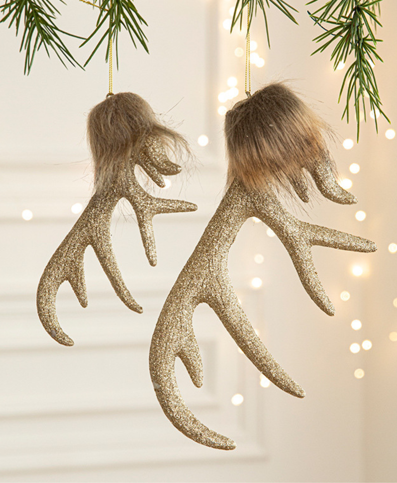 Champagne Antler Elk Ornament
