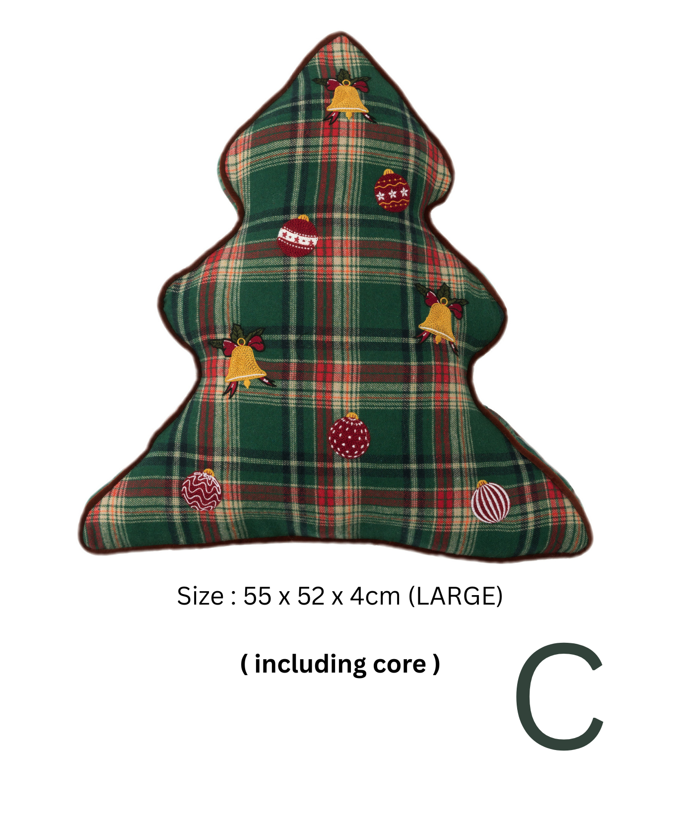 Green Checkered Christmas Pillow